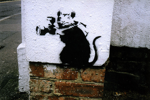 banksy art rat. in the street art scene,